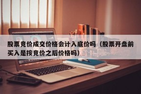 股票竞价成交价格会计入底价吗（股票开盘前买入是按竞价之后价格吗）