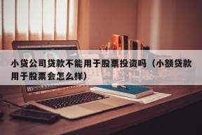 小贷公司贷款不能用于股票投资吗（小额贷款用于股票会怎么样）